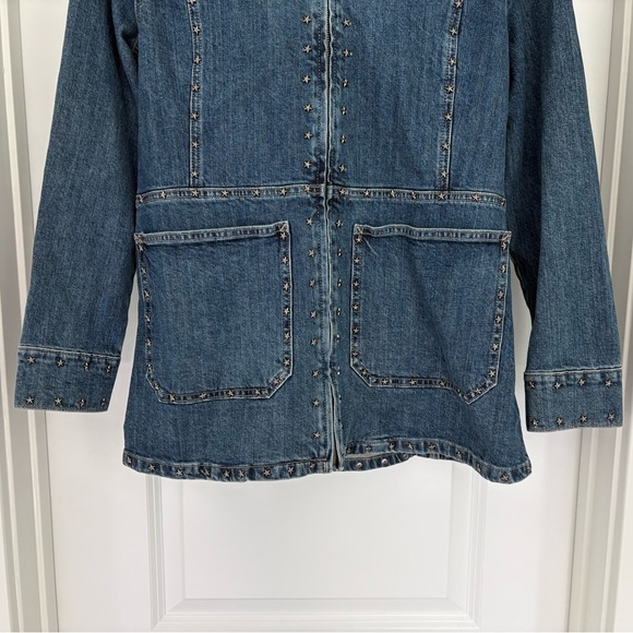 Lucky Brand Starsky Star Studded Ranch Denim Jacket Size L Western - Picture 3 of 9